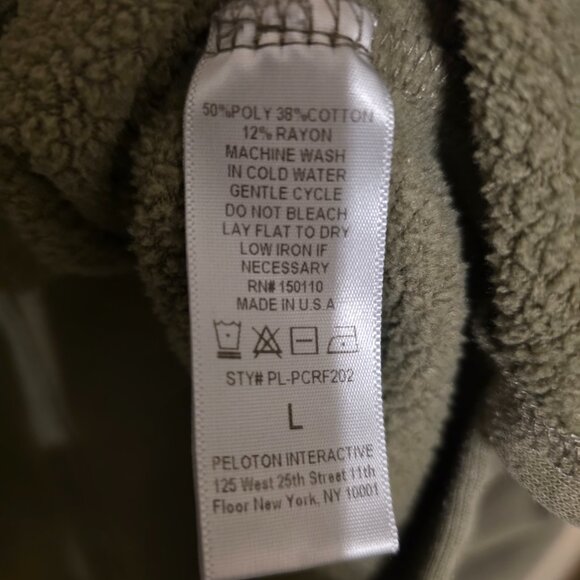 Peloton Pullover Sweatshirt Women's Size L Green Funnel Turtleneck - Picture 5 of 5